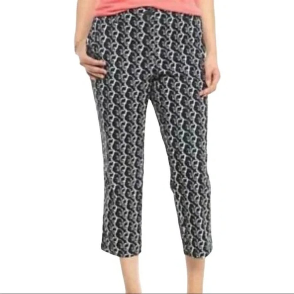 Crown & Ivy Novelty Elephant Print Cropped Chino Pants size 10P NWT